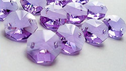 Chandelier Crystals 14mm Lilac Octagon Prism Beads Pack of 12 Lavender