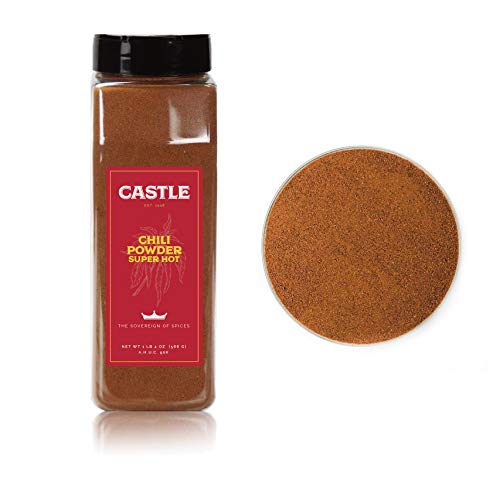 Castle Foods | CHILI POWDER SUPER HOT, 20 oz Premium Restaurant Quality - Unblended