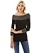 PattyBoutik Women Cable Knit Inset Pullover Sweater (Black and Dark Gray Medium)