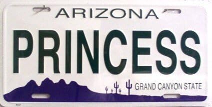 LP-1054 PRINCESS Arizona Novelty State B8xgu2jJ Background Vanity Metal License Plate Tag Sign metal plate sign licence djdjuei56 bnjdiw89 bndjjrtt5 bncc34 fghw 6" x 12" standard automotive aluminum metal novelty license Yz8E2Hbl plate with 4 holes