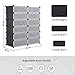 SONGMICS Shoe Rack, DIY Plastic Storage Organizer,Modular closet cabinet with Doors, Black ULPC26H