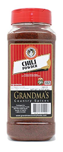 Grandma's Country - Premium Chili Powder - 16 oz - Gourmet Grade Spices - 100% Cleaned and Processed in the USA