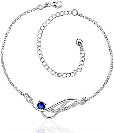 Efloral Women's Chain Geometric Diamond Pendant Anklet Bracelet