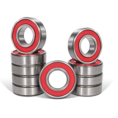 image for bonbo 10 Pcs 608-2RS(RS) Ball Bearings - Bearing Steel and Double Rubb