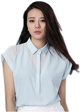 Deargles Womens Button down Chiffon Blouse Shirt