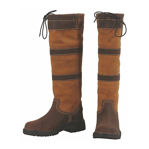 TuffRider Ladies Lexington Waterproof Tall Country Boots | Horse Riding Equestrian Boots | Color - Chocolate/Fawn