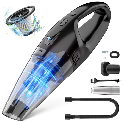 Handheld Vacuum Cordless Rechargeable with LED Light, Car Vacuum Portable Cordless, Hand