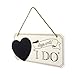 WINOMO Wooden Heart Wedding Sign Countdown Chalkboard with 