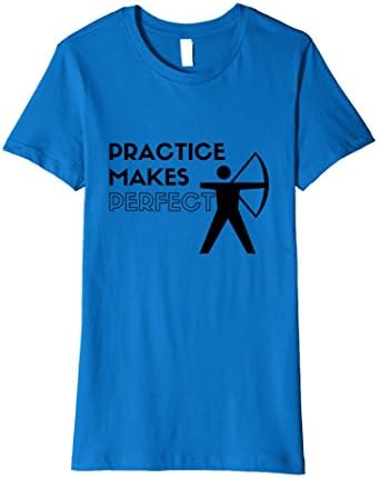 Womens Practice Makes Perfect Cool Archery T-shirt Medium Royal Blue