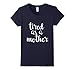 Women's OFFICIAL Tired As A Mother T Shirt For All Ages Large Navy