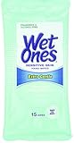 Wet Ones Sensitive Skin Hand and Face Wipes Travel Pack, 15-Count (Pack of 12)