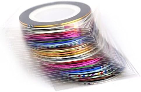 THY COTTON 30Pcs Mixed Colors Rolls Striping Tape Line Nail Art Tips Decoration Sticker from Y3B