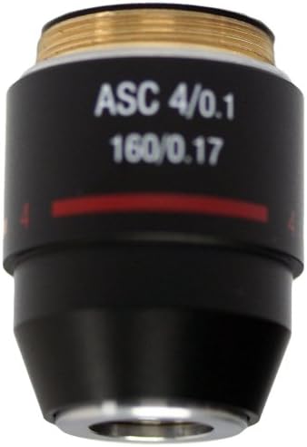 National Optical 704-160ASC 4X DIN Super High Contrast Objective Lens, N.A. 0.10, For 160 and 210 Microscopes