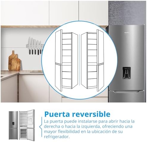' 308L Frigorífico Combinado, No Frost, Dispensador de Agua en Puerta