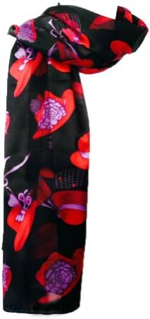 New Company Womens Red Hat Society Scarf - Black - One Size
