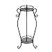 DAZONE 2 Tiers Metal Plant Stand Indoor Floor Wrought Iron Potted Flower Plant Stand Holder Rack 26 Inch Tall (Black)