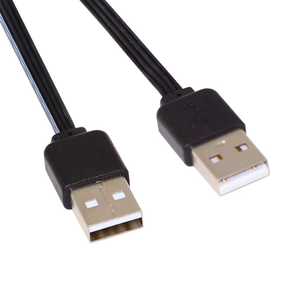 NFHK 13cm USB 2.0 Type-A Male to Type-A Data Flat Slim FPC Cable for FPV, Disk & Phone