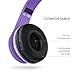 Sentey Flow LS-4223 Foldable Headphone with Detachable 3.5mm Audio Cable and in-line Microphone, White/Purple