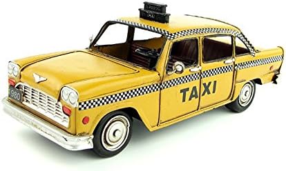 CYXStar Taxi Car Model Handmade Iron Motorcycle Model Vintage Car Model For Home Decor