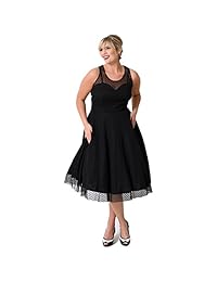 KILOLONE Vestidos de talla grande para dama de los años 50, vestido de cóctel, fiesta, vintage, retro, dama de honor, vestido de noche de encaje sin mangas