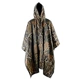 CAMTOA 3in1 Waterproof Rain Military Camouflage Poncho(7.05 4.79ft )/Multifunctional Raincoat - Camping Tent Rain Cover Outdoor with a Easy Carry Bag
