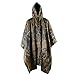 CAMTOA 3in1 Waterproof Rain Military Camouflage Poncho(7.05 4.79ft )/Multifunctional Raincoat - Camping Tent Rain Cover Outdoor with a Easy Carry Bag