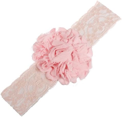 Baby Girls Lace Flower Hairbands Headband Cute Toddler Headdress Soft Elastic,Light Pink