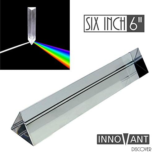 INNOVANT 6 inch Triangular Acrylic Prism - Perfect For Science Experiments Teaching the Physics Of Light. Best Toy Ever! Kids Won't Think Of It As Learning, But Having Fun! Full Spectrum Rainbow