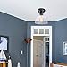HMVPL Ceiling Light Fixtures, Industrial Glass Pendant Lamp Shade, Farmhouse Semi Flush Mount Ceiling Light for Kitchen Island Dining Room Bedroom Foyer Hallway Entryway