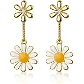 SLUYNZ 925 Sterling Silver Small Daisy Earrings Stud for Women Teens Flower Earring Studs