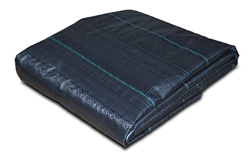 Ecover 5oz Landscape Weed Barrier Needle-Punched Fabric Weed Block for Raised Bed Gardening Mat with Peg - 6' x 8',Black
