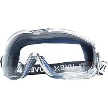 Uvex Stealth OTG Safety Goggles with Anti-Fog/Anti-Scratch Coating (S3970DF ) - 19369, Navy Body, Clear Lens