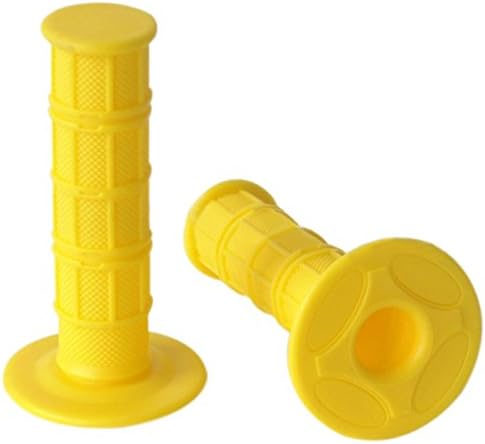 Motorcycle protaper DIRT PIT BIKE MOTOCROSS 7/8" HANDLEBAR RUBBER GEL Handle Grips W/ BAR END brake hands Handle grip full color (YELLOW)
