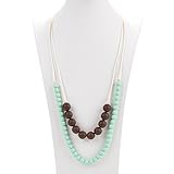 Consider It Maid Silicone Teething Necklace for Mom to Wear - FREE E-BOOK - BPA FREE and FDA Approved - Mine and Your (Mint/Chocolate)