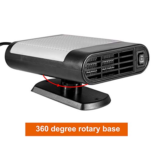 Automotive Glass Defogger, Car 12V Portable Electric Window Glass Heater Heating Dryer Windshield Fan Defroster Demister (Grey)