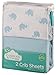 Cuddles & Cribs 2 Pack GOTS Certified Organic Cotton Fitted Crib Sheet - Blue, Elephant