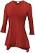 Stanzino Women Short Sleeve Comfy Loose Fit Long Tunic Top, Red, Medium