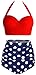 Amourri Womens Retro Vintage Polka Underwire High Waisted Swimsuit Bathing Suits Bikini,Red+blue,US 10-12=Tag Size 2XL