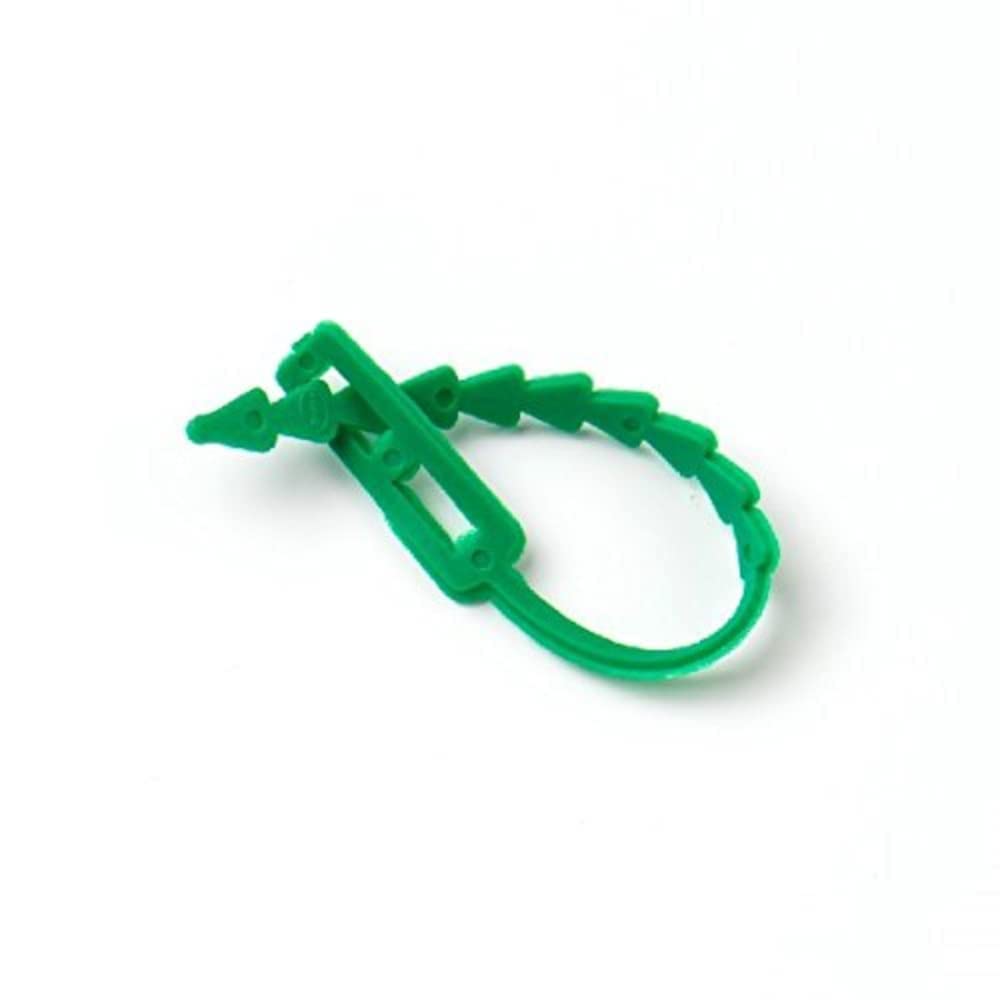Merriway BH05661 (100 Pcs) Adjustable Plant Tie Support, 130 mm (5.2 Inch) x 6 mm Green - Pack of 100 Pieces