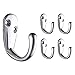 Mellewell 5 Pack Single Prong Coat and Hat Hook Cloth hanger Closet Organizer in Chrome, 13001C