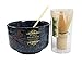 Atlantic Collectibles Traditional Japanese Tombo Dragonfly Blue Matcha Tea Ceremony Set With Wooden Whisk and Spoon