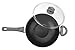 SAFLON Titanium Nonstick 11 Inch Wok and Stir Fry Pan with Glass Lid Forged Aluminum with PFOA Free Scratch Resistant (Gray)
