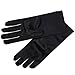 Black Satin Gloves Wrist Length For Ladies (Black)