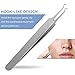 IBEET Blackhead Remover Tweezers Kit,Comedone Extractor Tool,Anti-microbial,Treatment for Blemish,Whitehead Popping, Zit Removing for Risk Free Nose, Silver, 2 PCS