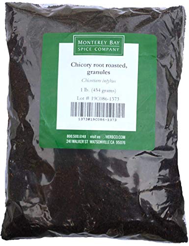 Roasted Chicory Root Granules - For Coffee and Tea - 2 Pounds Bundle w/Chicory Silicone Strainer