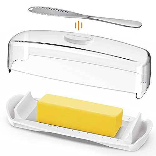 Butter Dish with Lid, Light Butter keeper for Counter with