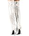 Breckelles BH08 Metallic Leatherette Round Toe Thigh High Stiletto Heel Boot - Silver