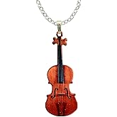 Classic Violin Necklace by d’ears Stainless Steel 18" Chain