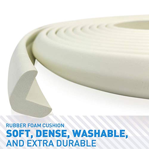 Furniture-Edge-and-Corner-Guards-204ft-Protective-Foam-Cushion-18ft-Bumper-8-Adhesive-Childsafe-Corners-Baby-Child-Proofing-Set-NonToxic-and-Safe-for-Table-Fireplace-Countertop-White