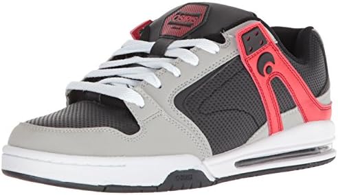 Osiris Men's PXL Skate Shoe, Light Grey/Black/Red, 10.5 M US